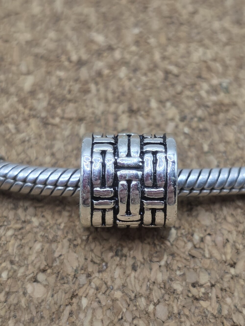 5/$25 ❤️ SILVER BAMBOO WEAVE CHARM FOR PANDORA